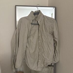 Universal Thread Men's Beige Striped Button-Down Shirt